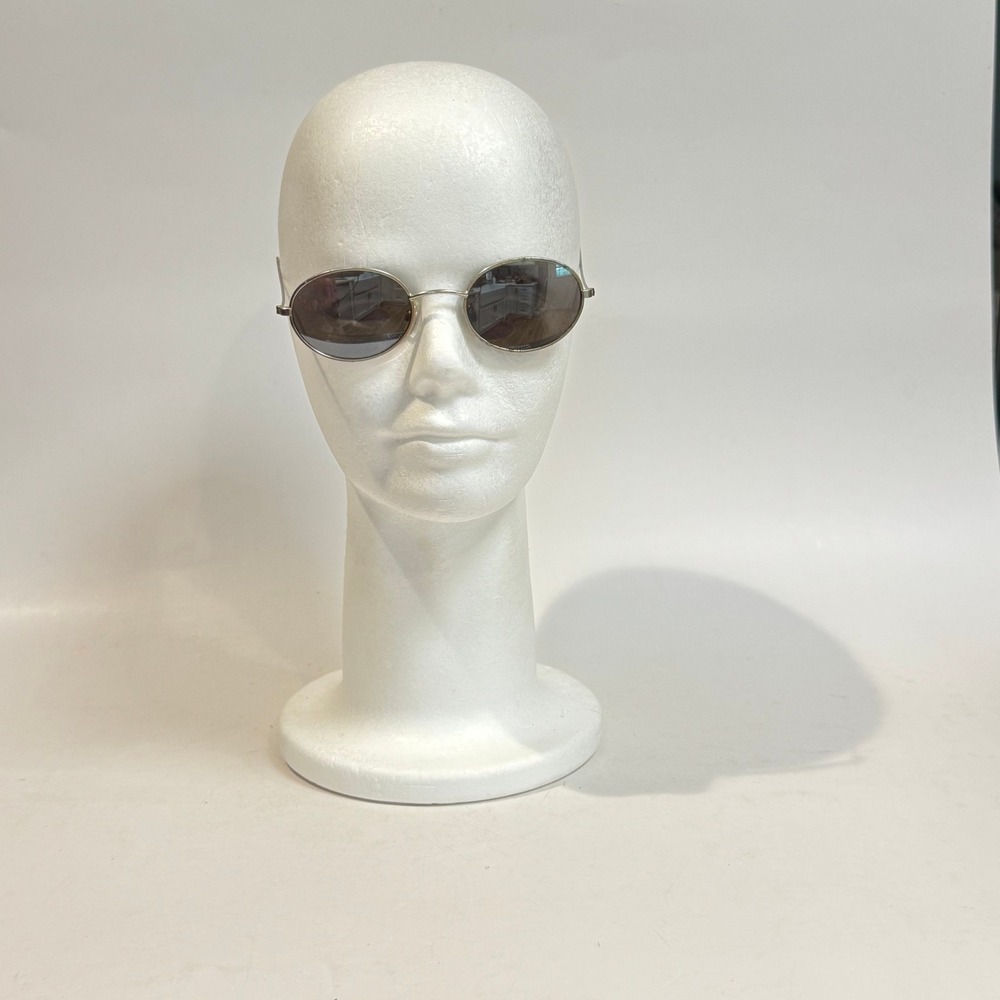 Vintage Y2K Oval Wire Frame Sunglasses Dark Lens Matrix Style‎ Retro 90s